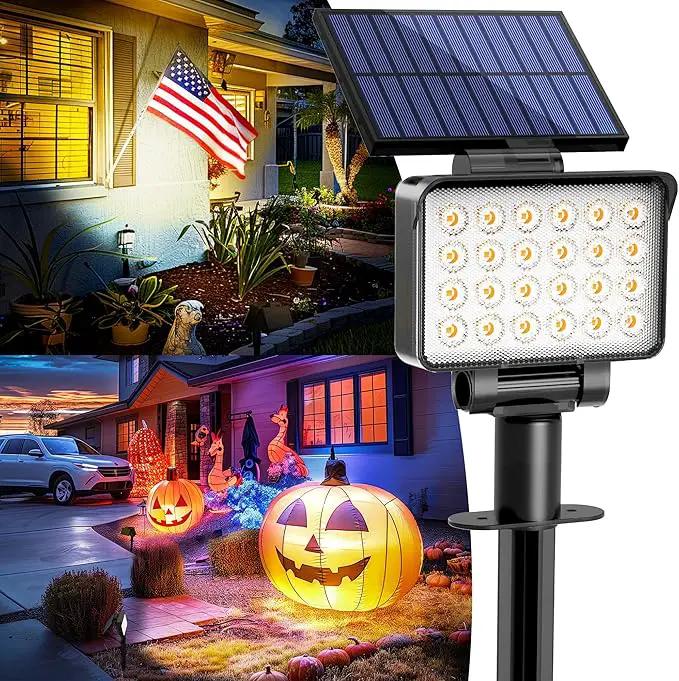 Solar Spot Lights Outdoor Waterproof for Flag, Tree, House, Garden, Yard, Landscape Spotlights for Accent Uplighting Halloween Christmas Decorations-1 Pack by GreenHaven Gardens