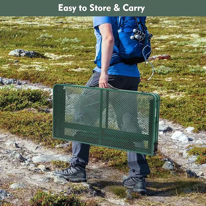 Square Folding Table, Easy for Storage, Compact and Portable Picnic Table for Grill, Outdoor Camping, Garden, Patio, Dining, BBQ, Party, Market and Card Table, 27.2 L×27.2W inches by GreenHaven Gardens