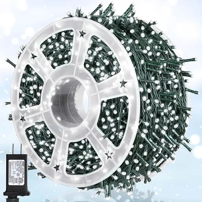 164Ft 500 LED White Christmas Lights, Waterproof 8 Twinkle with Memory Functions Christmas Tree Lights for Indoor Outdoor Christmas Tree Garden Decoration (164FT, White) by GreenHaven Gardens