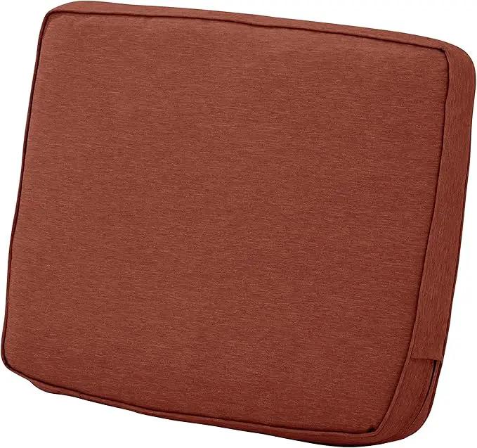Classic Accessories Montlake Water-Resistant 19 x 20 x 4 Inch Patio Lounge Back Cushion, Heather Henna Red, Outdoor Loveseat Cushions by GreenHaven Gardens