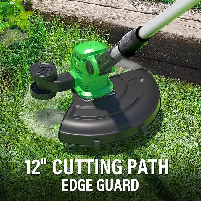 SOYUS Weed Wacker Cordless, 12 Inch String Trimmer Battery Powered with Battery and Charger, Lightweight Edger Trimmer with 8 Pcs Replace Spool Trimmer Lines by GreenHaven Gardens
