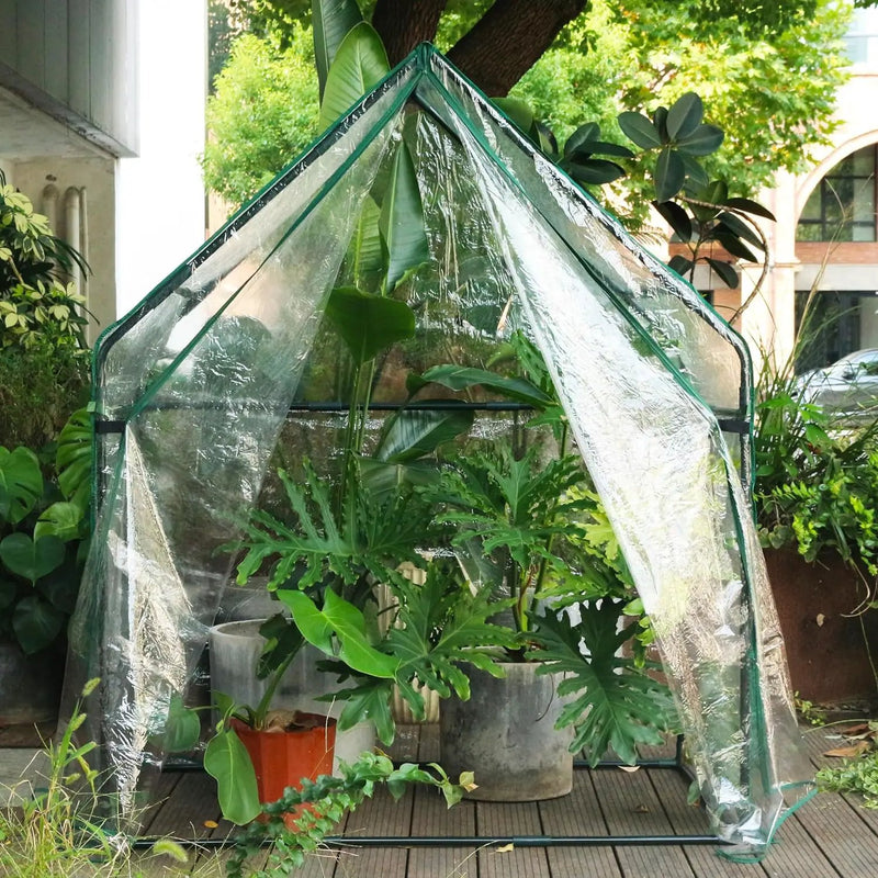 Gardzen Mini Greenhouse Heavy Duty Portable Green House, Clear Tent Small Greenhouse for Indoor Outdoor Plants 36.2”(L) x53.3”(W) x66.1”(H) by GreenHaven Gardens