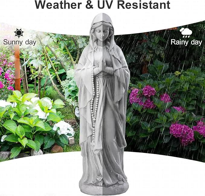 TOETOL Virgin Mary Praying Statue 29.9 Inch Tall Outdoor Garden Religious Decorations Statue Clearance for Home Yard Patio Lawn Hallway Decor Sculpture Magnesium Oxide Stone by GreenHaven Gardens