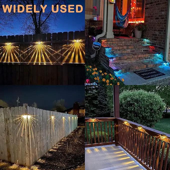 Solar Deck Lights, 6 Pack Waterproof LED Solar Lights Outdoor, Solar Step Lights Solar Fence Lights, Solar Lights for Outside, Garden, Patio, Stairs,Yard,10 Lumens, Warm White/Color Changing Lighting by GreenHaven Gardens