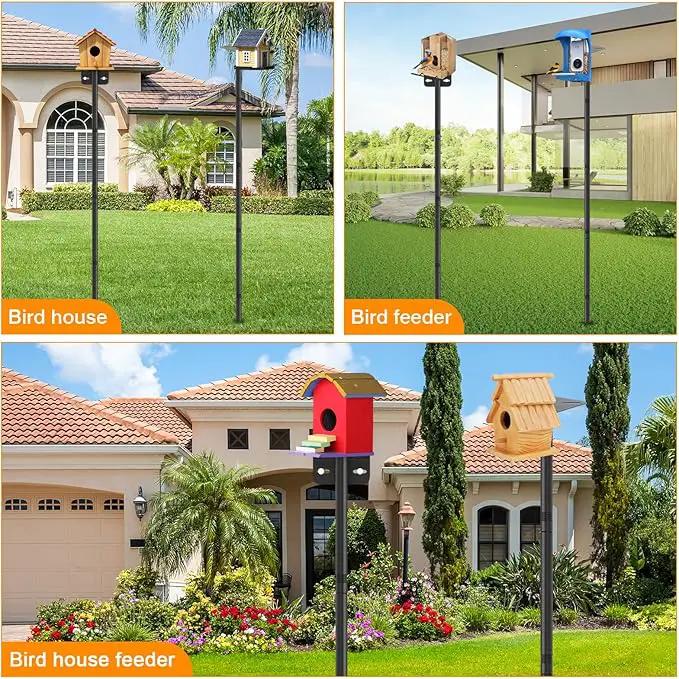 2 Pack 80 Inch Adjustable Bird Feeder Pole,Bird House Pole Suitable for Feeders & Birdhouse,Weather Station,Heavy-Duty Rustproof Design,Enhance Outdoor Decor & Birdwatching Experience by GreenHaven Gardens
