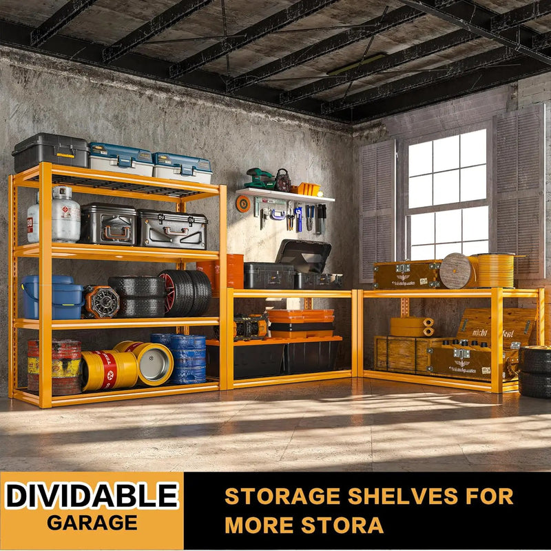 REIBII 40" W Garage Shelving 2240 LBS Storage Shelves Adjustable Heavy Duty Shelving 4 Tier Metal Shelves for Storage 59.5"H Metal Shelf for Pantry Basement Warehouse 40"W × 19.5"D × 59.5"H, 2 Pack by GreenHaven Gardens