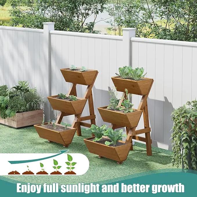 Small Raised Garden Bed, 3 Tier Vertical Garden Planter for Indoor & Outdoor, Raised Planter Box with Legs by GreenHaven Gardens