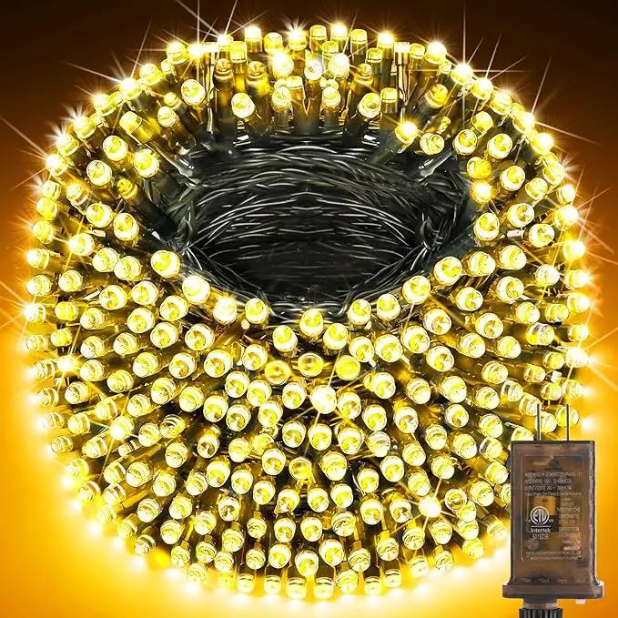 KNONEW 403FT 1000 LED Christmas Lights Outdoor String Lights 8 Modes & Timer Fairy Light Plug in Waterproof LED String Lights for Xmas Yard Tree Wedding Party Holiday Decorations (Warm White) by GreenHaven Gardens