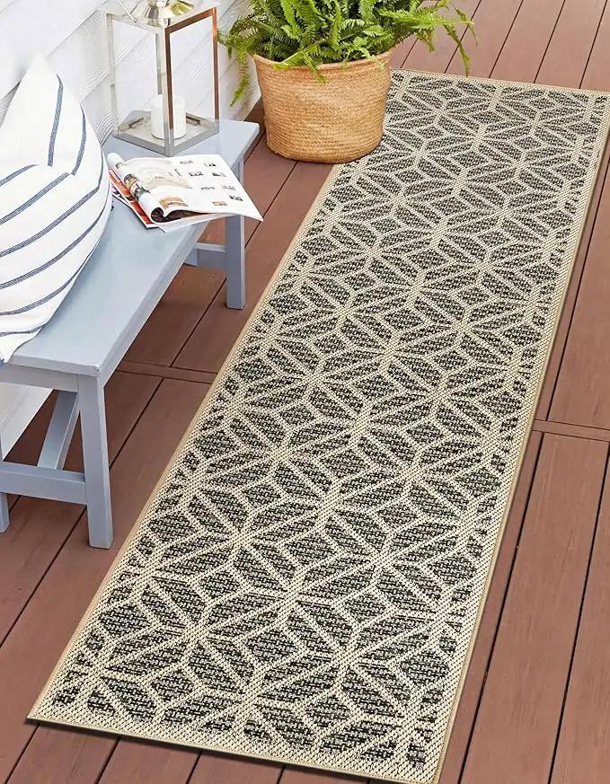 Rugshop Contemporary Geometric Indoor/Outdoor Runner Rug 2' 3" X 12' Blue by GreenHaven Gardens