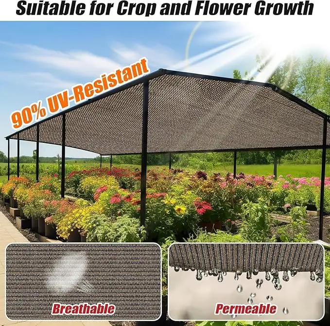 Outdoor 90% Sun Shade Cloth with Grommets, 17 X 20 FT Pergola Shade Cover for Garden Patio Carport Kennel Swimming Pool, Mocha (We Make Custom Size) by GreenHaven Gardens