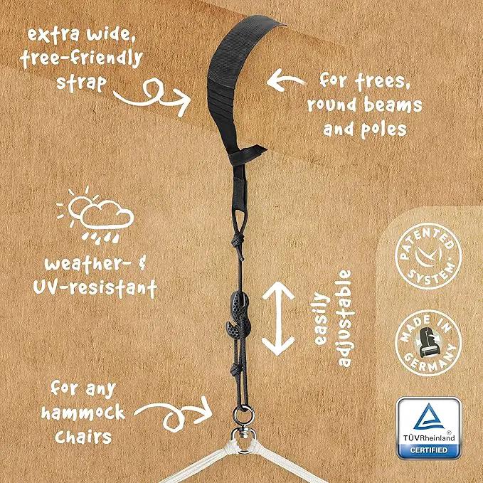 LA SIESTA® XL King Habana Cotton Hammock Chair Swing & Tree Mount Kit - Hammock Swing Chair w/Suspension Kit for Trees Beams & Posts - Indoor Outdoor Hanging Chair for Bedroom Patio - Latte by GreenHaven Gardens