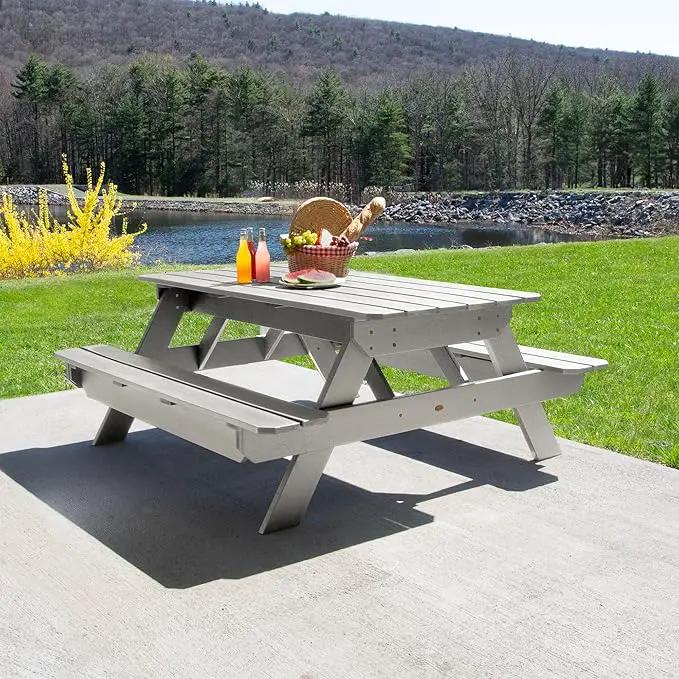 highwood Hometown Picnic Table, 6 Foot, Harbor Gray by GreenHaven Gardens