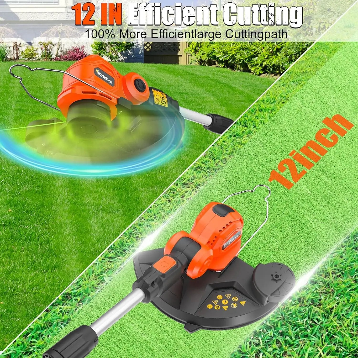 Cordless String Trimmer Compatible for Milwaukee 18V Battery,Garden Lawn Edger with 25cm Cutting Diameter,Electric String Trimmer,Weed Wacke,Weedeaters for Lawn Garden (NO Battery) by GreenHaven Gardens