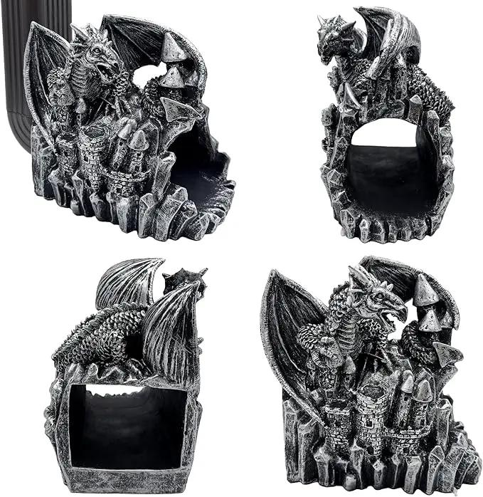 Dragon Gutter Diverter Rain, Outdoor Decor Sculpture, Garden Rain Downspout Diverter, Splash Block, Gutter Extender, Decorative Extension, Animal Statue,Eco-Friendly Resin, Fits 3x4 Downspouts by GreenHaven Gardens