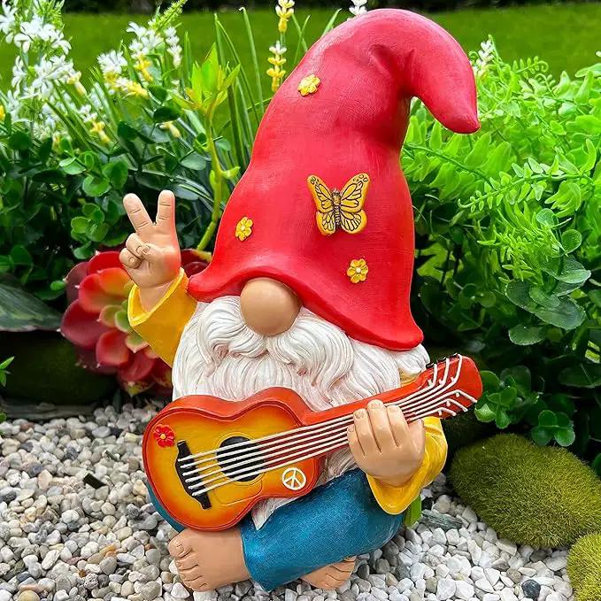 Mood Lab Garden Gnome - Funny Hippie Gnome Figurine - 9.25 Inch Tall Lawn Statue - for Outdoor or House Decor by GreenHaven Gardens