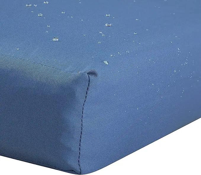 Classic Accessories Ravenna Water-Resistant 21 x 19 x 5 Inch Patio Seat Cushion, Empire Blue, Patio Loveseat Cushion by GreenHaven Gardens