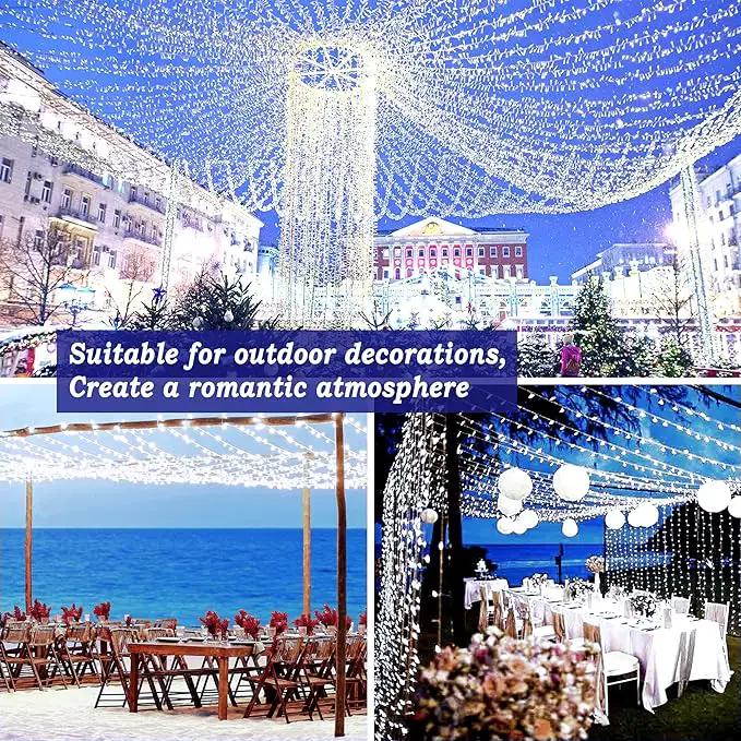 KNONEW 403FT 1000 LED Christmas Lights Outdoor String Light 8 Modes & Timer Fairy Lighting Plug in Waterproof for Xmas Yard Tree Wedding Party Holiday Decorations (Cool White) by GreenHaven Gardens