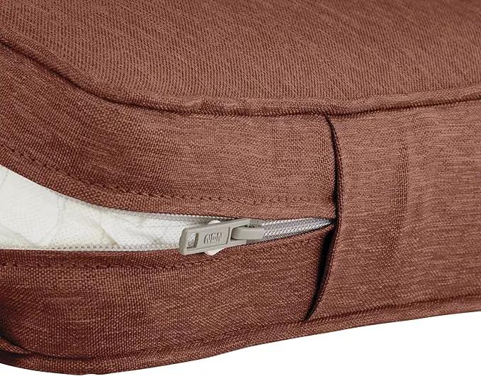 Classic Accessories Montlake Water-Resistant 21 x 20 x 4 Inch Patio Lounge Back Cushion, Heather Henna Red, Outdoor Loveseat Cushions by GreenHaven Gardens