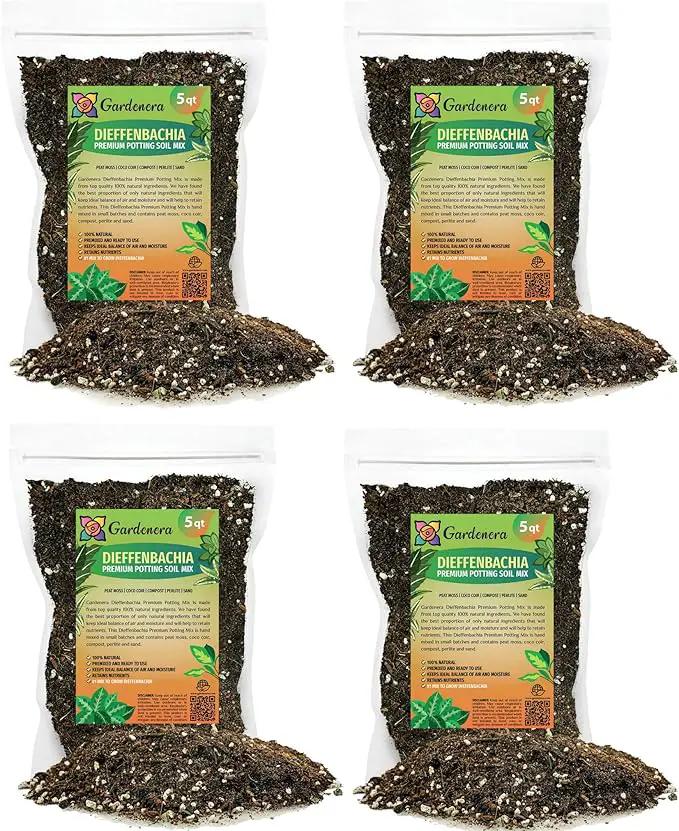 Premium DIEFFENBACHIA Potting Soil Mix - Ideal for Growing Robust and Healthy Dieffenbachia - 20 Quart by GreenHaven Gardens