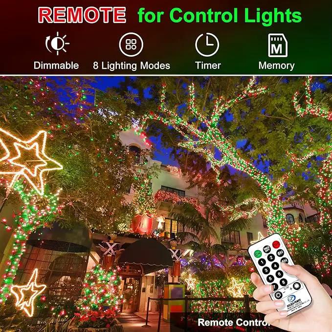 KNONEW 600ft 1500 LED String Lights Outdoor Christmas Lights 8 Modes & Timer Fairy Light Plug in Waterproof LED String Lights for Xmas Yard Tree Wedding Party Holiday Decorations (Red and Green) by GreenHaven Gardens