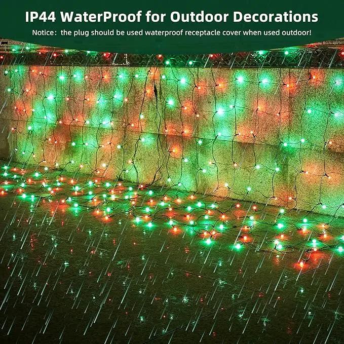 Led Net Lights Christmas Lights Outdoor Red and Green Christmas Net Lighting with 121Led Mini Globe Lights 5ftx5ft, Outdoor Indoor Fairy Mesh Net Lights for Christmas Tree, Bushes, Shrubs Decorations by GreenHaven Gardens