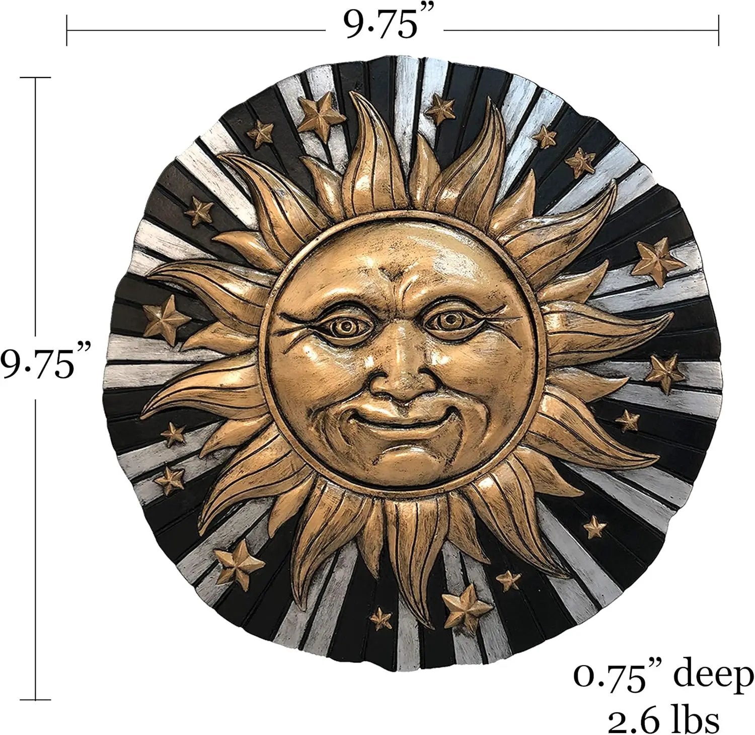 Spoontiques - Garden Décor -Sunface Stepping Stone - Decorative Stone for Garden by GreenHaven Gardens