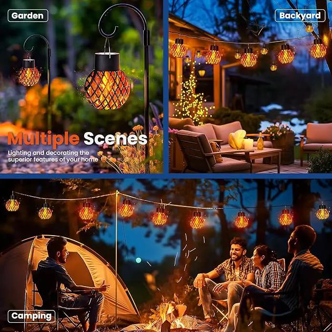 GIGALUMI Solar Lights Outdoor Waterproof,8 Pack Solar Hanging Lights with Flickering Flame,Outdoor Solar Lights for Yard,Patio,Tree,Camping,Christmas Decoration,New Upgraded Larger Lanterns by GreenHaven Gardens