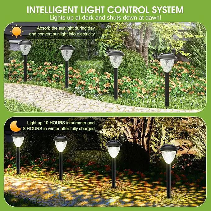 GOODFOEVER Solar Pathway Lights Outdoor, 16 Pack Solar Powered Garden Lights Waterproof, Auto On/Off Solar Yard Light for Lawn Patio Walkway Driveway Decor Landscape Lighting by GreenHaven Gardens