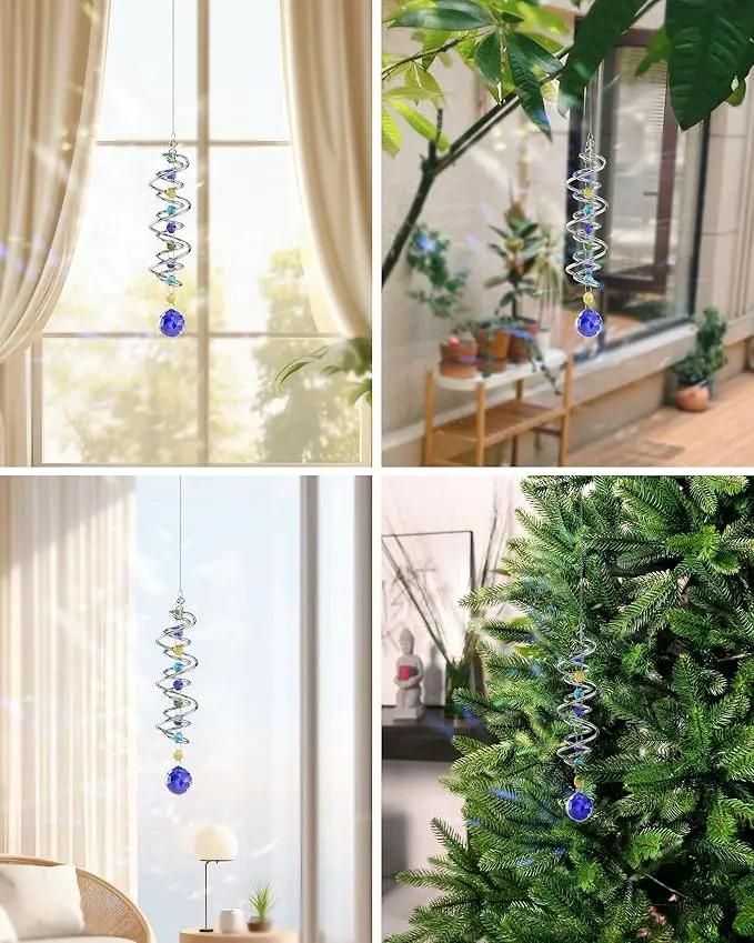 1 Pack Crystal Suncatcher, Hanging Sun Catcher Prism with String Rainbow Maker Suncatchers for Windows, Room, Outdoor, Car Mirror, Whimsical Home Garden Decor by GreenHaven Gardens