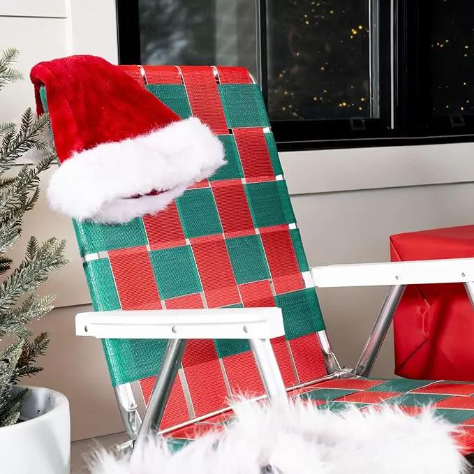 Lawn Chair USA Folding Aluminum Outdoor Patio Lawn Chair | Heavy-Duty Webbed Chairs for Camping, Sports, Beach, Yard & Tailgating | Lightweight Portable | Classic - Christmas Theme by GreenHaven Gardens