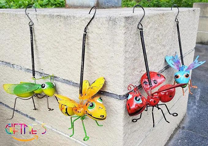 GIFTME 5 Metal Garden Sculptures Statues Yard Art Decoration,Set of 4 Garden Decor Perfect Hanging The Tree, Porch,Backyard or Patio Wall Decor by GreenHaven Gardens