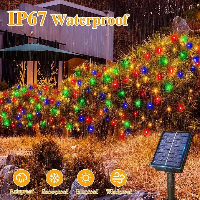 Ollny Solar String Lights Outdoor, 66FT 200LED Solar Fairy Lights with 8 Modes, IP67 Waterproof for Outside Yard Garden Patio Camping Party, Multicolor by GreenHaven Gardens