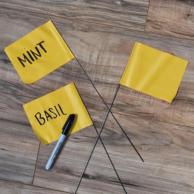 Yellow Marking Flags 1000 Pack - 4x5x15 Inch Yellow Flags for Yard - Markers For Lawn, Irrigation, Landscaping, Survey & Sprinkler Head Marking by GreenHaven Gardens