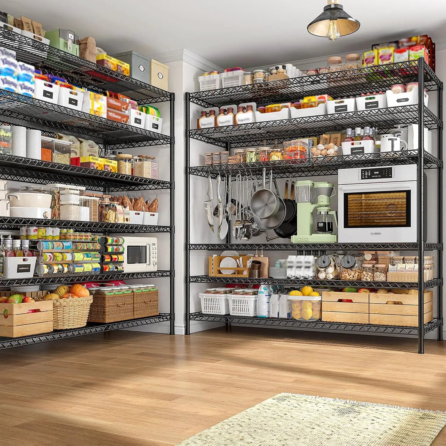 REIBII 83" H Storage Shelves 3840LBS Metal Shelving Unit 6 Tier Wire Shelving Commercial Adjustable Garage Shelving Heavy Duty for Storage Rack for Pantry, Garage, Kitchen, 83" H x 55.5" W x 18" D by GreenHaven Gardens