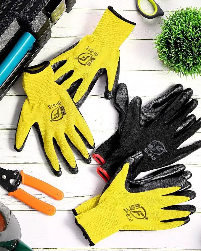 Nuogo 48 Pairs Gardening Gloves for Men Women Rubber Coated Safety Work Gloves Bulk for Gardening Construction Work by GreenHaven Gardens