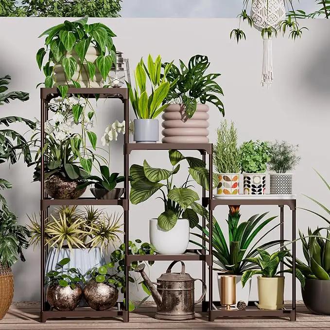 Metal Plant Stand Indoor Outdoor Plant Shelf Stand, 3 Tiers 7 Pots Potted Flower Plant Stands for Indoor Plants Multiple, Plant Shelves Stands Rack for Patio, Balcony, Living Room by GreenHaven Gardens