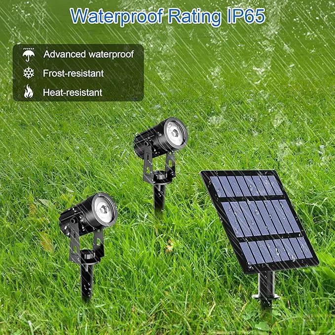 T-SUN 2W Solar Spotlights, LED Solar Powered Landscape Lights Outdoor Waterproof Solar Security Wall Lights Auto ON/Off Dual Head Light for Garden Yard Patio(Cold White) by GreenHaven Gardens