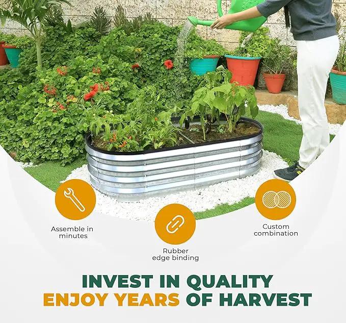 Utopia Home Galvanized Raised Garden Bed, 4 by 2 feet Lightweight Planter Boxes Outdoor with Easy Assembly, Large Garden Bed for Vegetables, Fruits, Flowers, Silver, Pack of 2 by GreenHaven Gardens