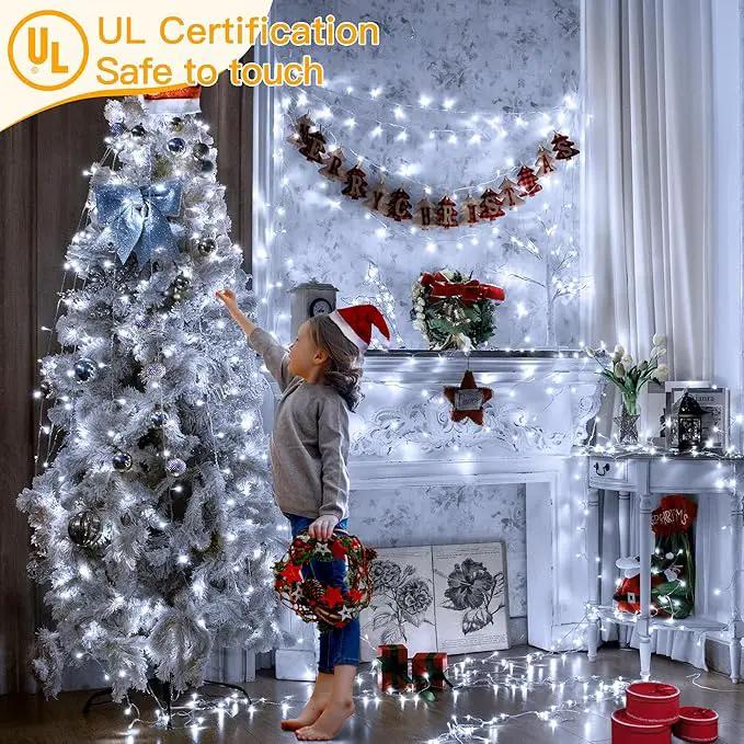 Ollny Christmas Lights Outdoor Waterproof, 1000LED 328FT Super Long String Lights with Remote 3 Timer, Plug in 8 Modes Fairy Light for Outside House Bedroom Xmas Decorations, Cool White by GreenHaven Gardens