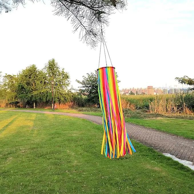 Satin Ribbon Windsock Streamer, Outdoor Decorations for Your Patio, Garden, Yard, Dock and Camper, 49-Inch, WS49-XZH by GreenHaven Gardens