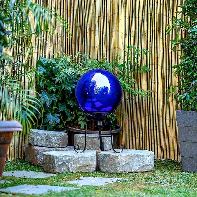 Alpine Corporation 10" Diameter Indoor/Outdoor Glass Gazing Globe Festive Yard Décor, Blue by GreenHaven Gardens