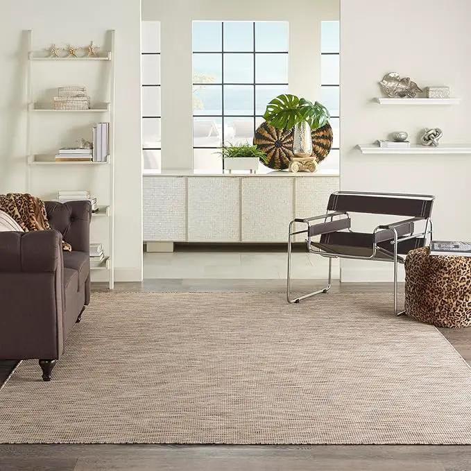 Nourison Home Positano 10' x 14' Beige Fabric Modern Area Rug (10' x 14') by GreenHaven Gardens