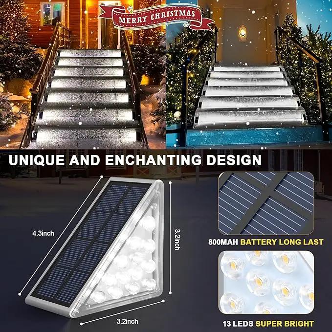 LED Solar Step Lights Waterproof Outdoor Stair Lights, Solar Deck Lights Outdoor Decor IP67 Solar Lights for Yard, Patio, Garden, Walkways, Front Door, Pathway, Driveway (8) by GreenHaven Gardens