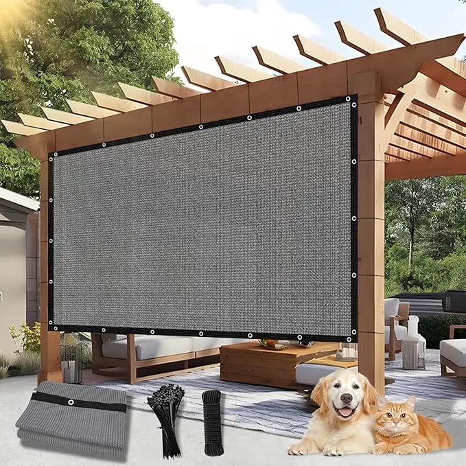 Outdoor 90% Sun Shade Cloth with Grommets, 17 X 22 FT Pergola Shade Cover for Garden Patio Carport Kennel Swimming Pool, Light Grey (We Make Custom Size) by GreenHaven Gardens