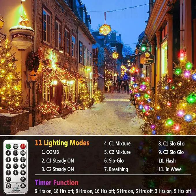 KNONEW 403FT 1000 LED Christmas Lights Color Changing Outdoor String Lights with 11 Modes & Timer Fairy Light Plug in Waterproof Fairy Lights for Xmas Yard Tree Wedding Party(Warm White to Multicolor) by GreenHaven Gardens