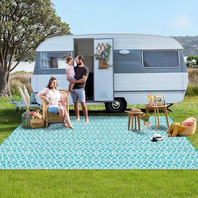 HEBE Outdoor Rug Waterproof 9x18, Plastic Straw Rug Camping Rug, Reversible Outdoor Patio Rugs RV Mat Clearance, Indoor Outside Floor Carpet for Porch,Deck,Camper,Balcony,Backyard by GreenHaven Gardens
