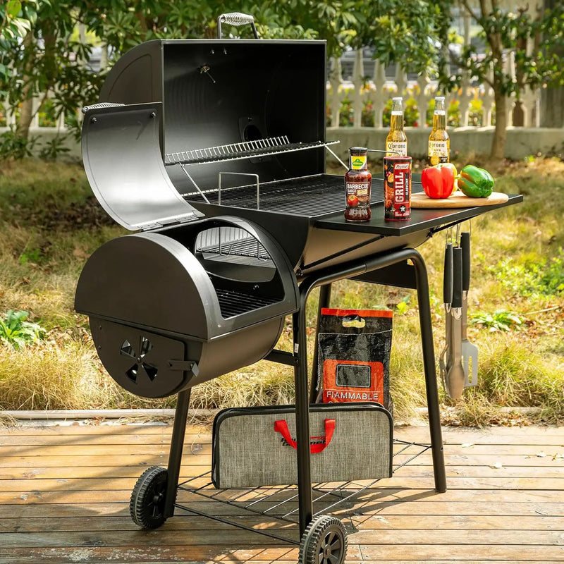 Royal Gourmet CC1830SC Charcoal Grill Offset Smoker with Cover, 811 Square Inches, Black, Outdoor Camping by GreenHaven Gardens