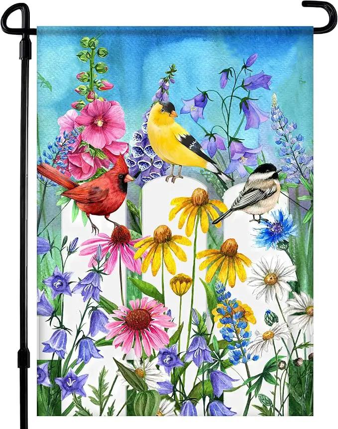 Summer Garden Flag - 12.5 x 18 Inch Double-Sided Spring Flowers Printed Art Front Yard Decor - Seasonal Welcome Outdoor Banner for House Porch, Patio, Lawn, and Deck - Suits Standard Stands by GreenHaven Gardens