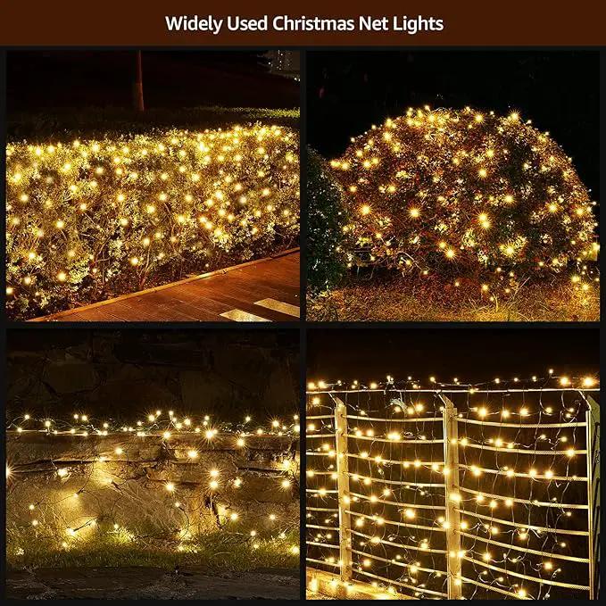 Led Christmas Net Lights Outdoor Christmas Decorations 120Led 6Ftx4Ft Connectable Waterptoof Mesh Net Lights for Trees Bushes Wedding Garden Outdoor Christmas Decorations WarmWhite by GreenHaven Gardens