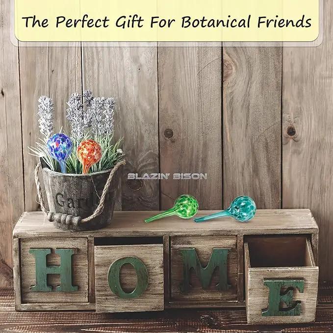 Blazin Indoor Plant Watering Globes | Automatic Self Water Bulbs | Aqua Water Globe | Decorative Hand-Blown Glass | 4pc Deluxe Set (4, Small) by GreenHaven Gardens